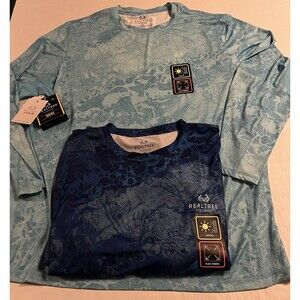 NWT *Lot Of 2* RealTree Fishing Performance Long Sleeve Shirt XXL Flex UPF NEW